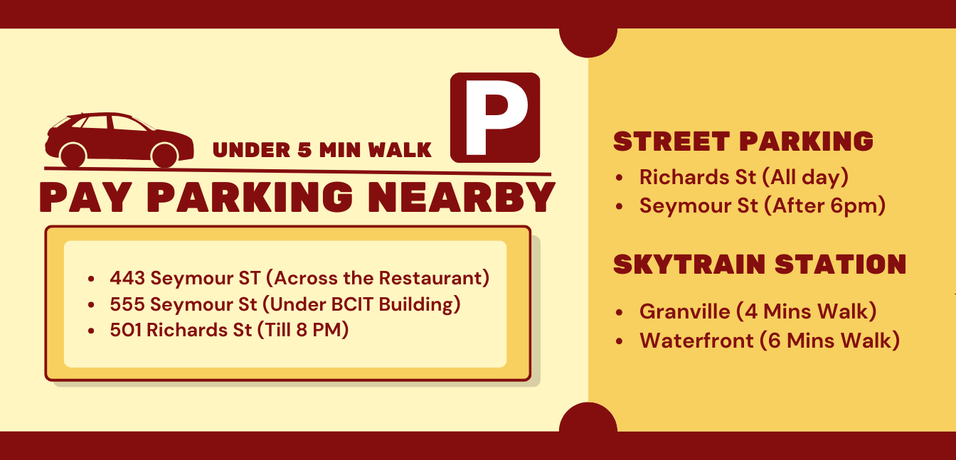 443 Seymour ST (Across the Restaurant) 555 Seymour St (Under BCIT Building) 501 Richard St (1)